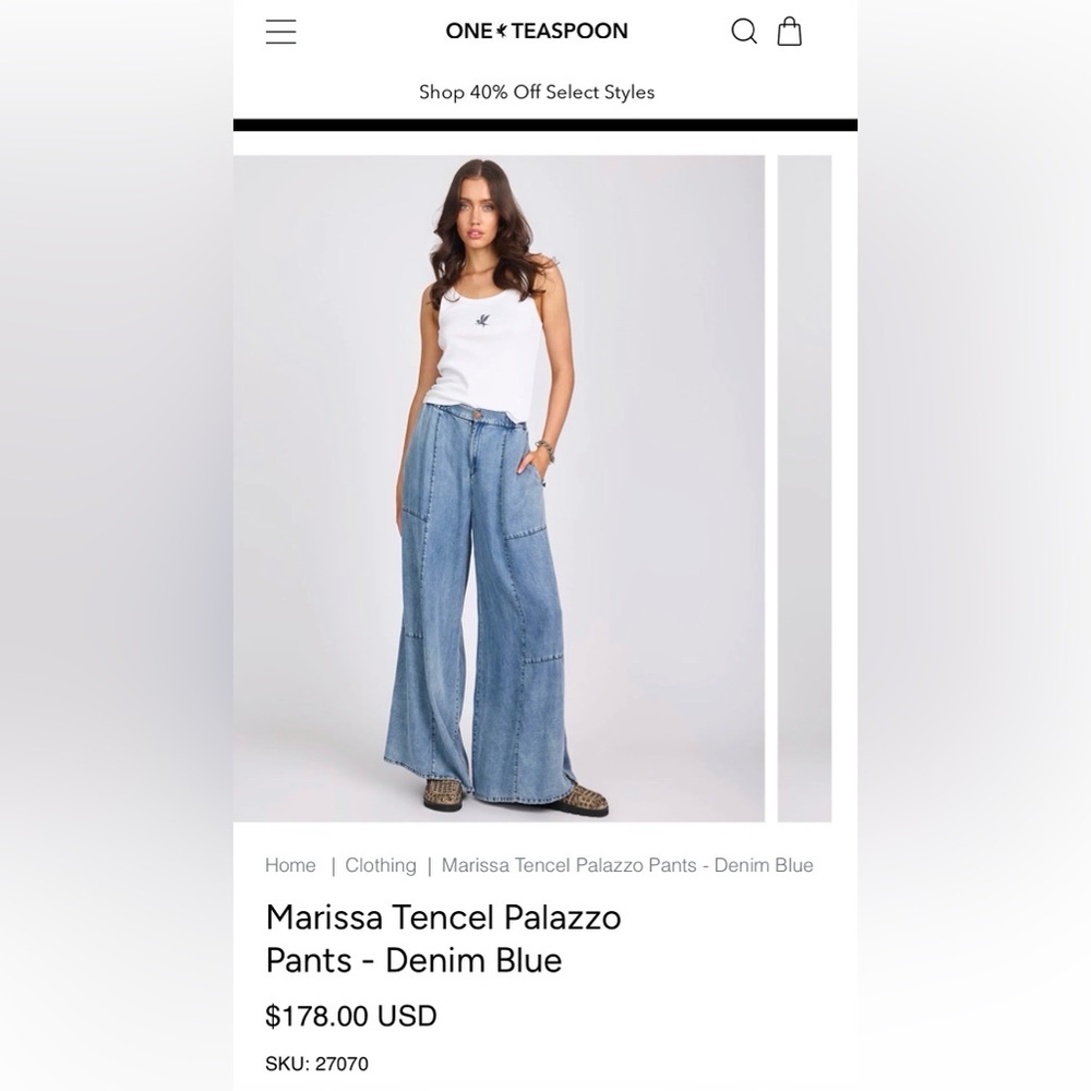 One Teaspoon Marissa Tencel Palazzo Pants - Picture 7 of 11